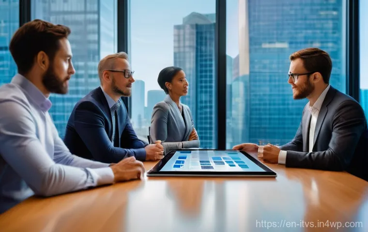 벤처 캐피탈 투자와 경제 동향의 상관관계 - **Prompt:** "A diverse group of venture capitalists and startup founders, all professionally dressed...