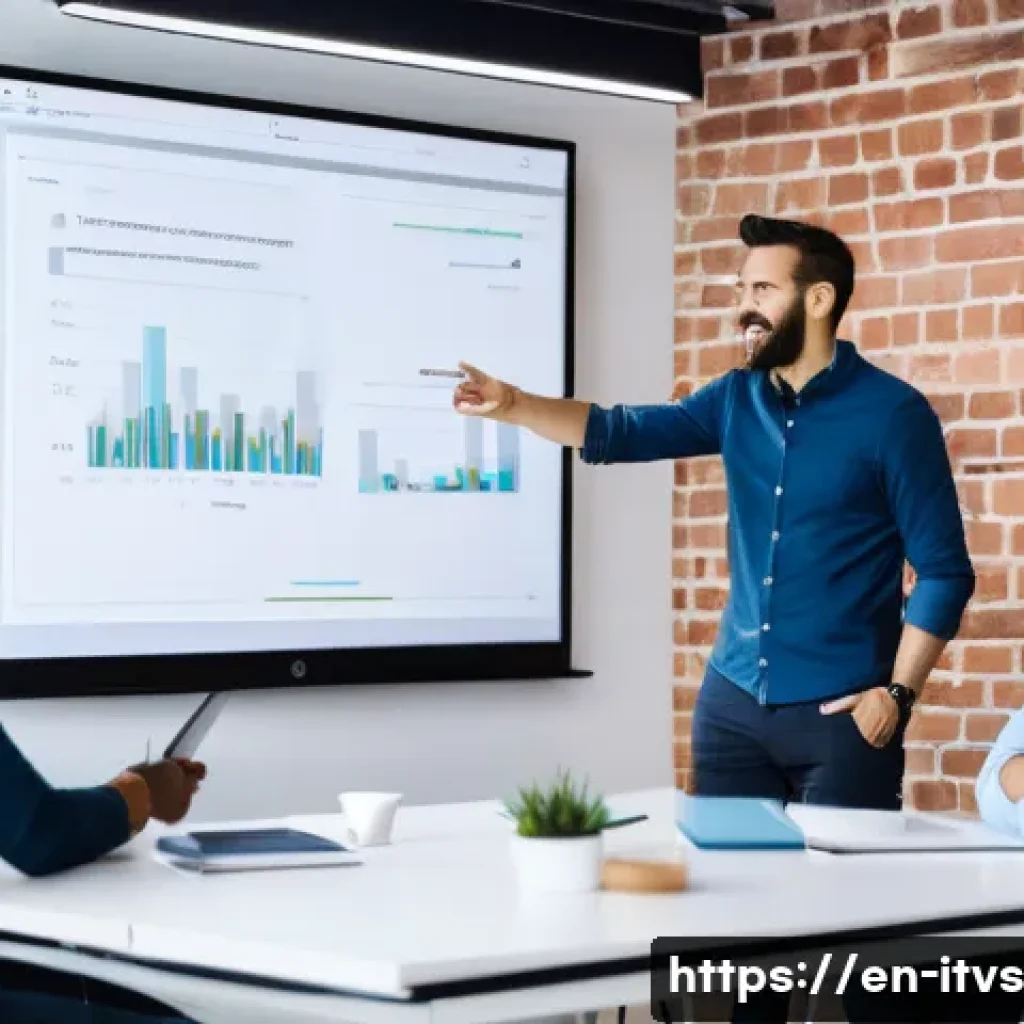 스타트업 성장과 벤처 캐피탈 투자 - A professional startup pitch meeting in a modern co-working space, featuring a diverse group of entr...