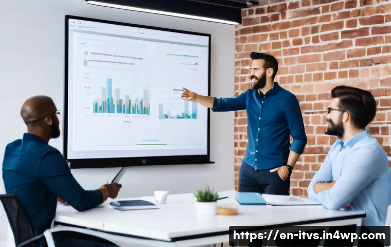 스타트업 성장과 벤처 캐피탈 투자 - A professional startup pitch meeting in a modern co-working space, featuring a diverse group of entr...