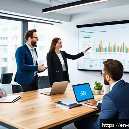 Home 32 벤처 캐피탈 투자 후 스타트업 지원 방법 - A modern startup office scene showing a diverse group of founders in business casual attire, engaged...