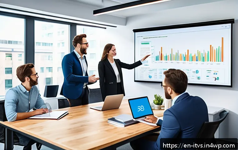 벤처 캐피탈 투자 후 스타트업 지원 방법 - A modern startup office scene showing a diverse group of founders in business casual attire, engaged...