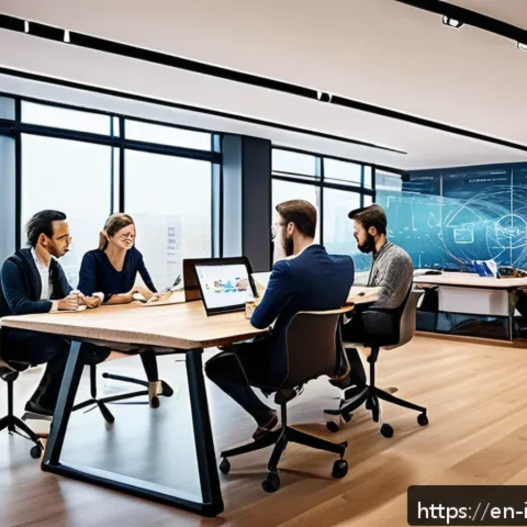 벤처 캐피탈 투자와 기업가정신의 연계성 - A dynamic modern startup office scene showing a diverse group of young professionals collaborating a...