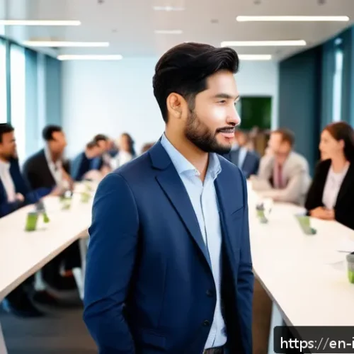 Home 17 벤처 캐피탈 투자에서의 네트워킹 전략 - A professional networking event scene set in a modern conference hall, featuring diverse entrepreneu...